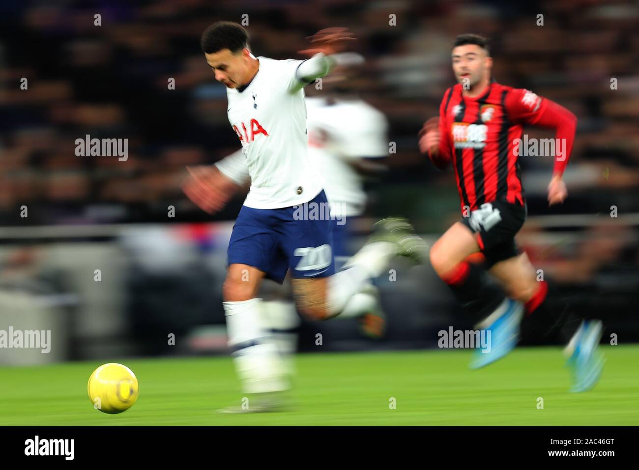 Tottenham's midfielder Dele Alli during the Barclays Premier League match between Tottenham Hotspur and Bournemouth at the Tottenham Hotspur Stadium, London, England. On the 30th November 2019. (Photo by AFS/Espa-Images) Stock Photo