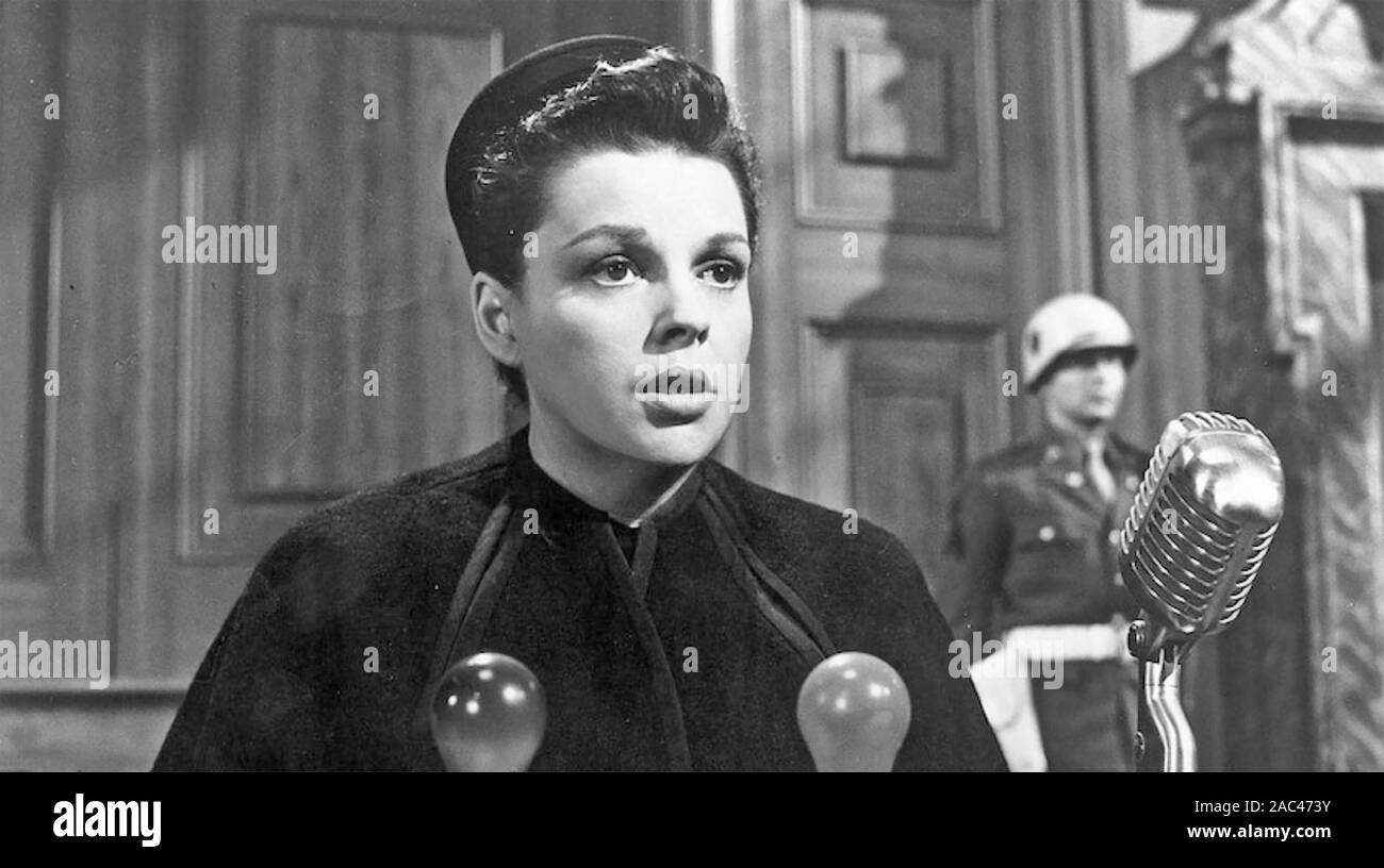 JUDGMENT AT NUREMBERG 1961 United Artists film with Judy Garland as Irene Hoffman-Wallner Stock Photo