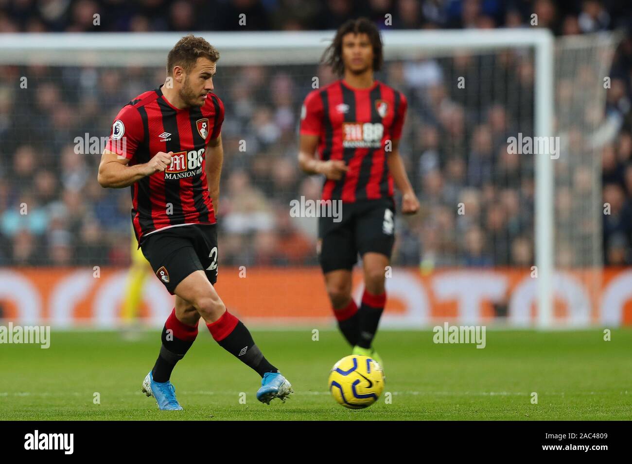 Bournemouth's midfielder Ryan Fraser during the Barclays Premier League match between Tottenham Hotspur and Bournemouth at the Tottenham Hotspur Stadium, London, England. On the 30th November 2019. (Photo by AFS/Espa-Images) Stock Photo