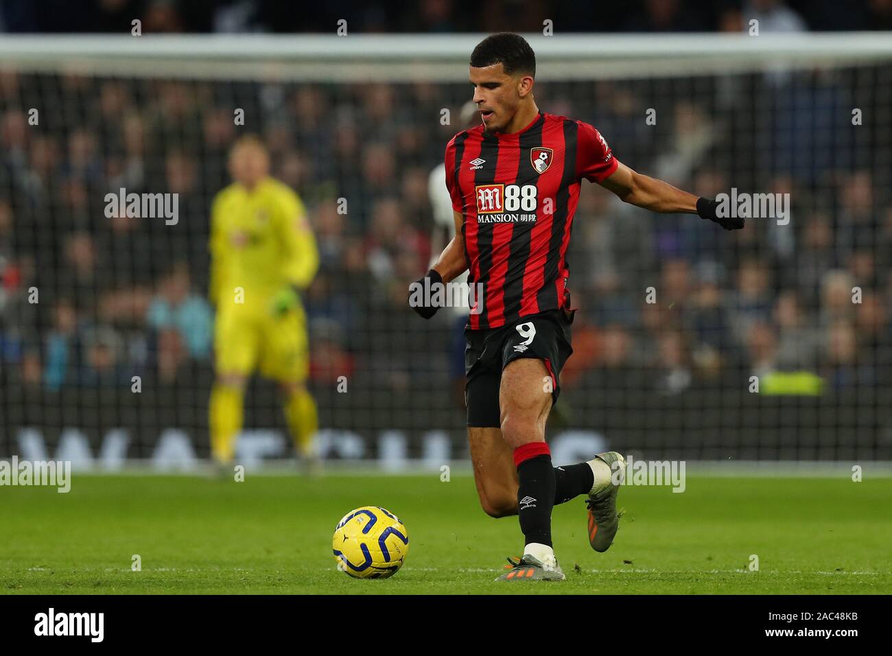 Bournemouth's forward Dominic Solanke during the Barclays Premier League match between Tottenham Hotspur and Bournemouth at the Tottenham Hotspur Stadium, London, England. On the 30th November 2019. (Photo by AFS/Espa-Images) Stock Photo