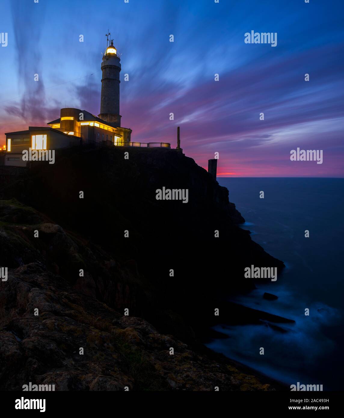 Cabo Mayor lighthouse. Cantabria, Spain Stock Photo