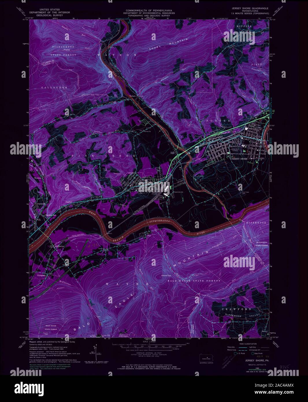 Jersey shore pennsylvania map hires stock photography and images Alamy