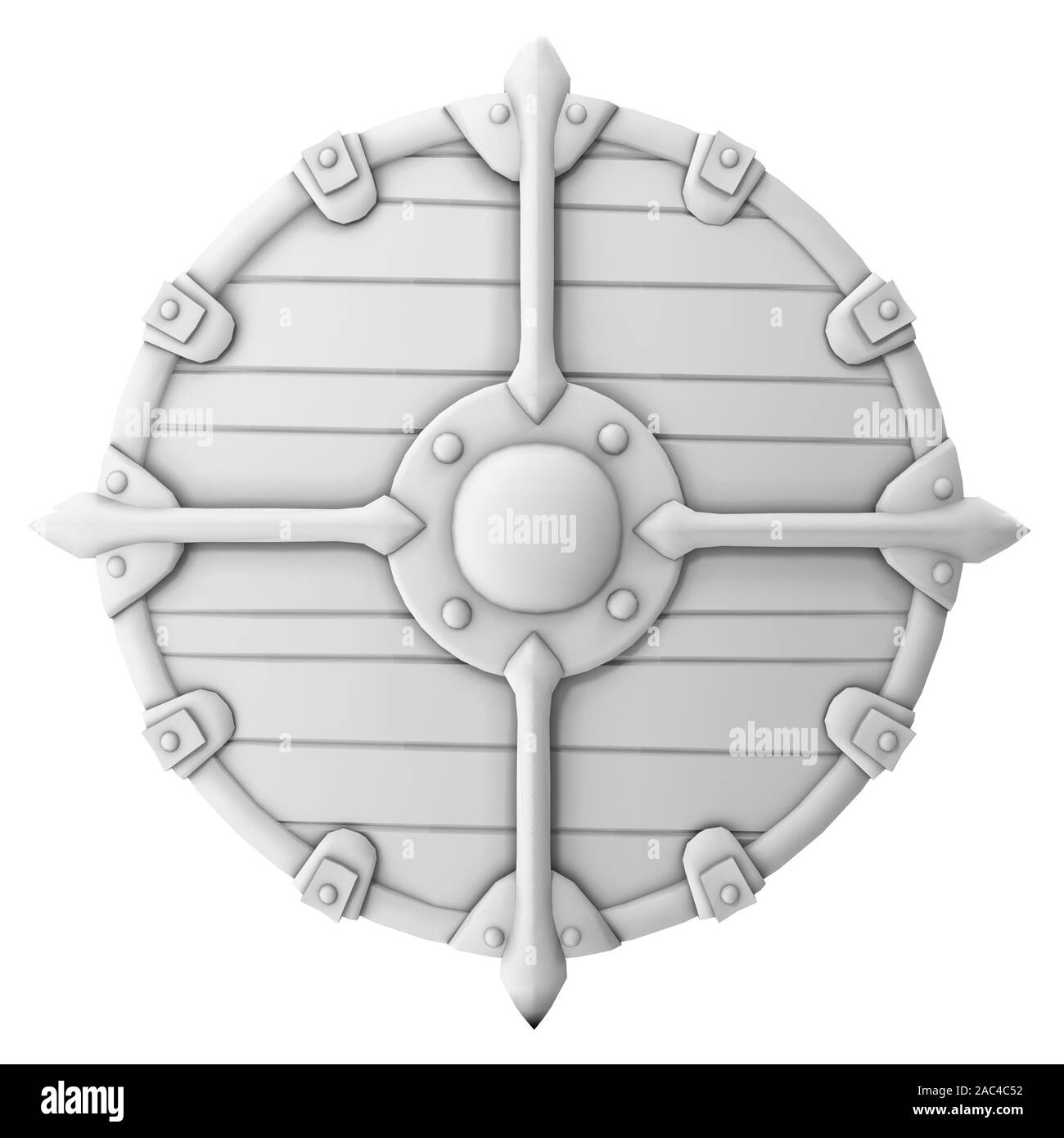 Viking shield pattern black and white .3d illustration Stock Photo