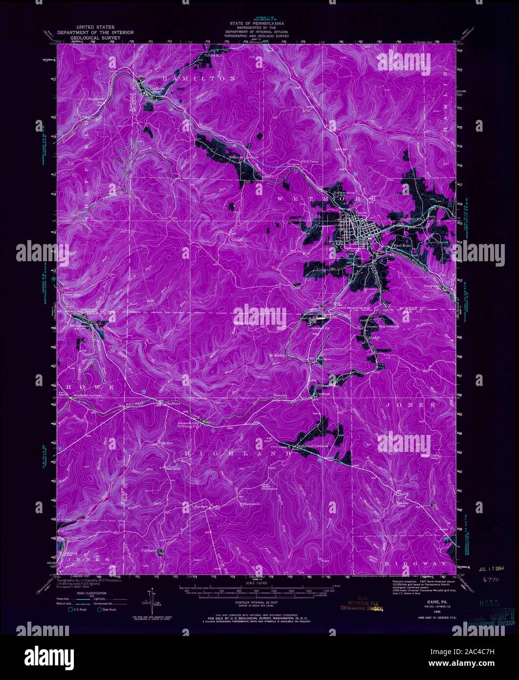 Map of kane pennsylvania hires stock photography and images Alamy