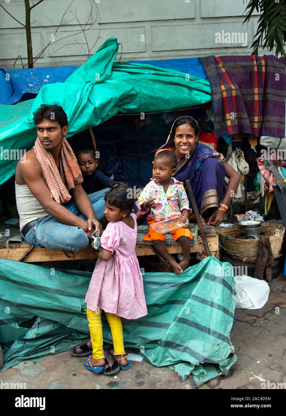 Homeless Family On The Streets