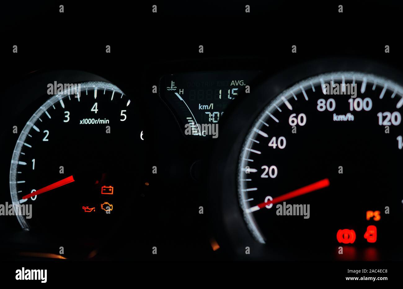 The Sign And Symbol On Car Dashboard Stock Photo Alamy
