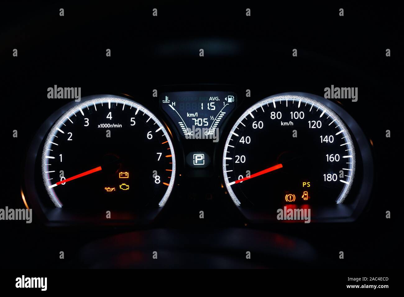 The sign and symbol on car dashboard Stock Photo Alamy