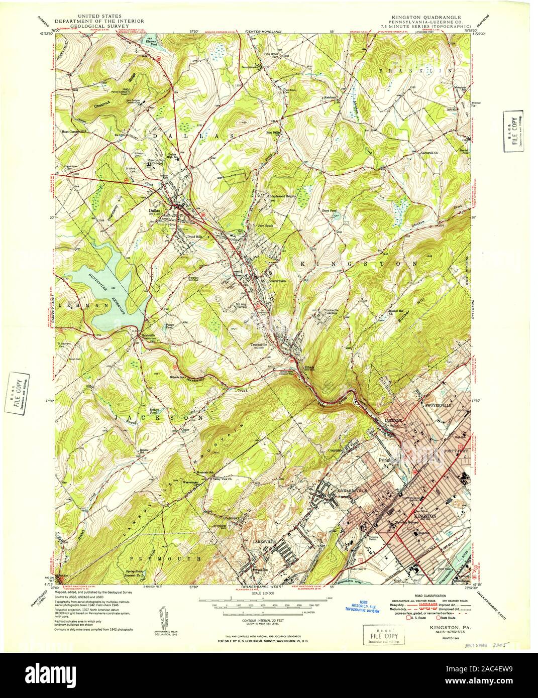 Kingston pennsylvania map hi-res stock photography and images - Alamy