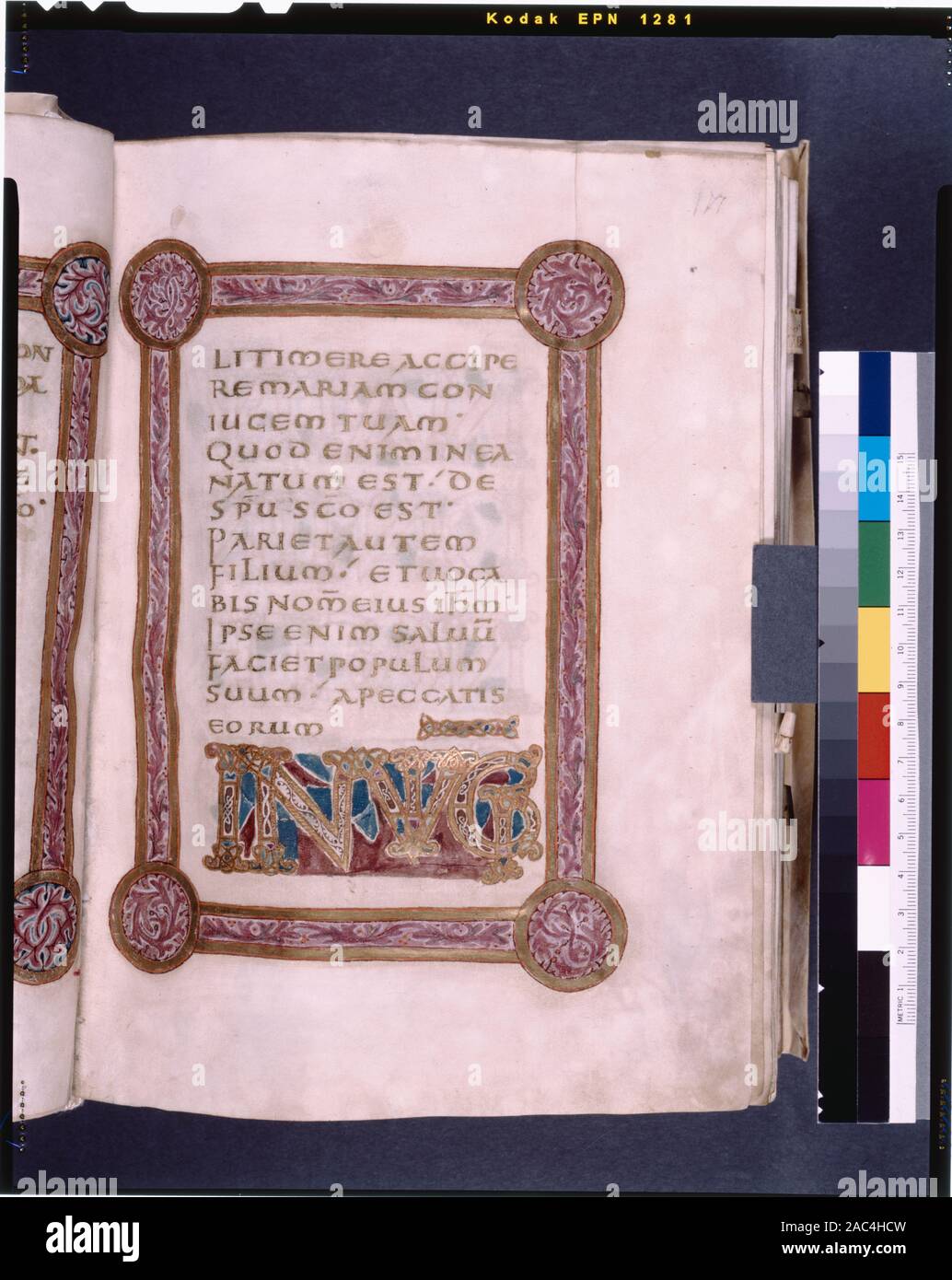 Gold Uncial Text Inside Gold Purple And Blue Frame Decorated Letters In Vigi Listed In De Ricci Seymour Census Of Medieval And Renaissance Manuscripts In The United States And Canada New York
