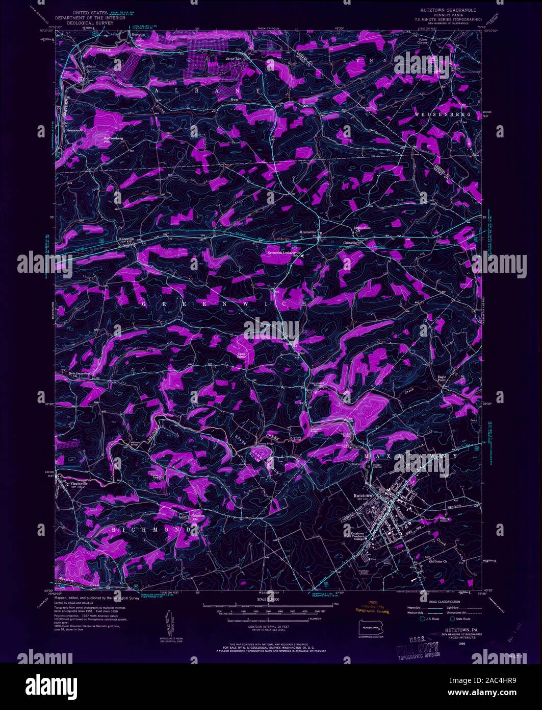 Map of kutztown pennsylvania hires stock photography and images Alamy