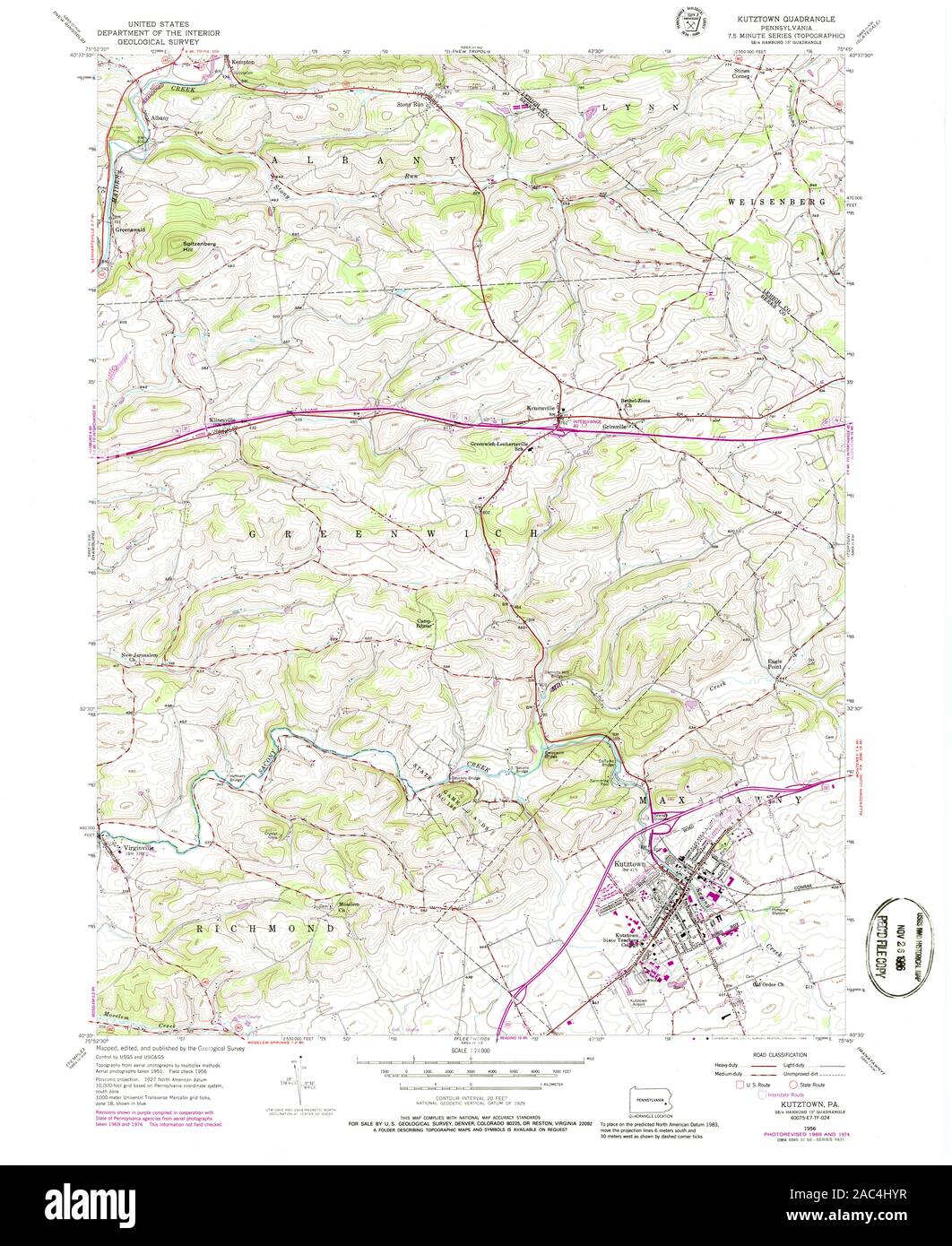 Map of kutztown pennsylvania Cut Out Stock Images & Pictures Alamy