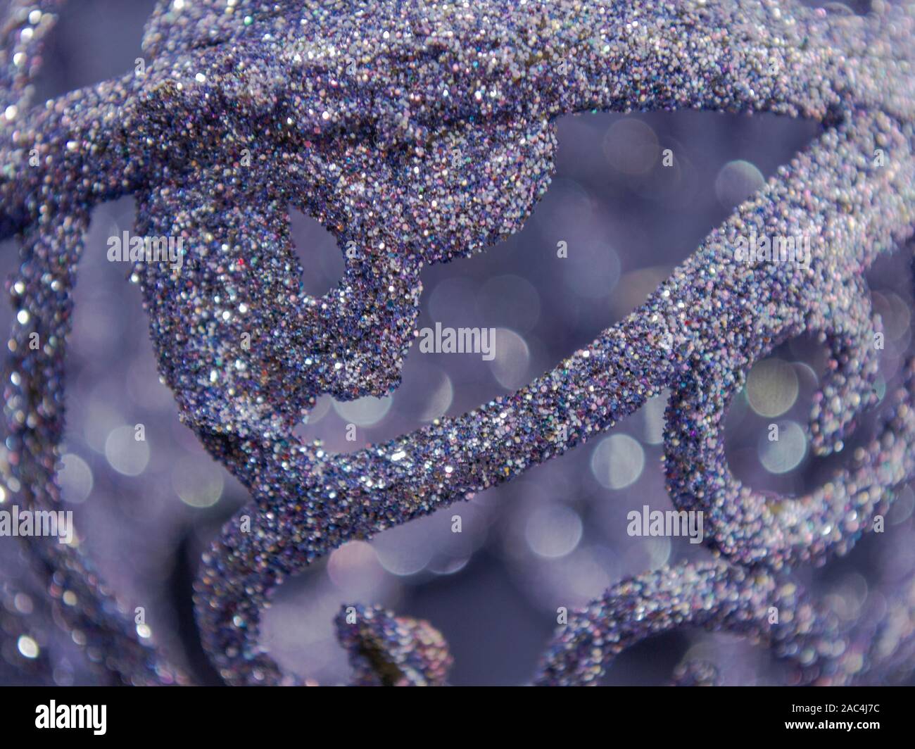 Close up of abstract Christmas, New-year ornament bauble, macro photography Stock Photo