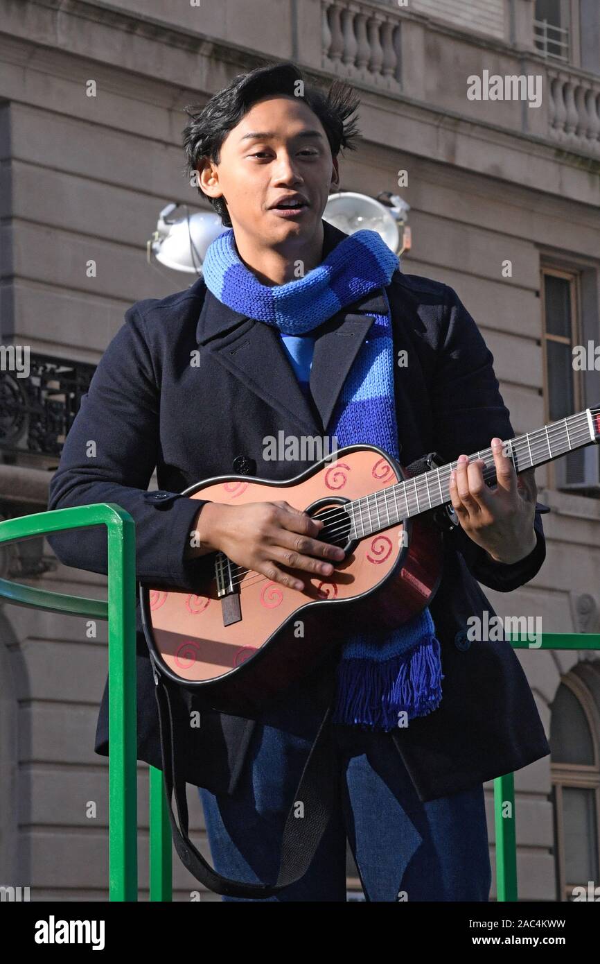 NEW YORK, NY NOVEMBER 28 Josh Dela Cruz rides float Blue's Clues