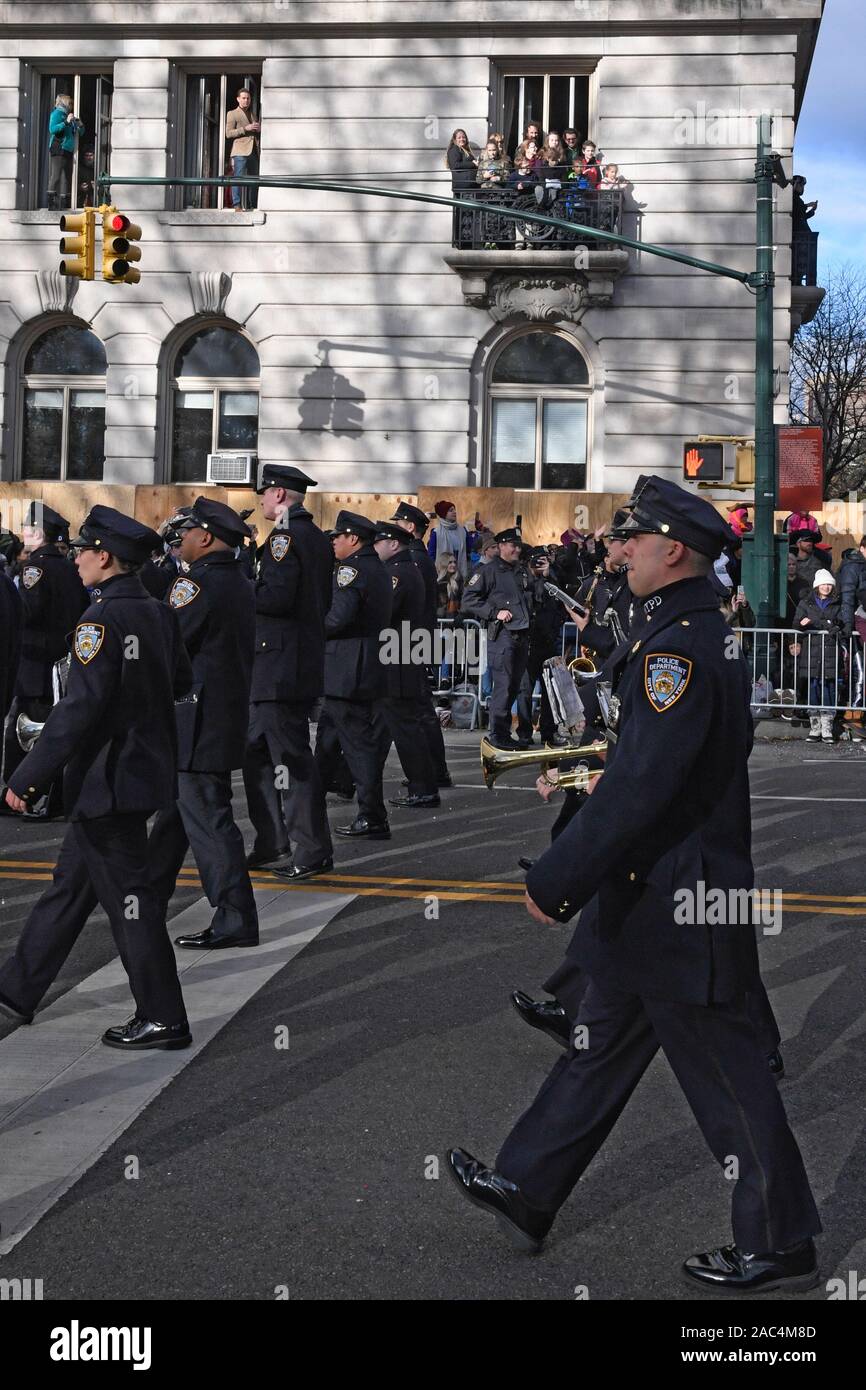 NEW YORK, NY NOVEMBER 28 NYPD Police Band perform during the 93rd
