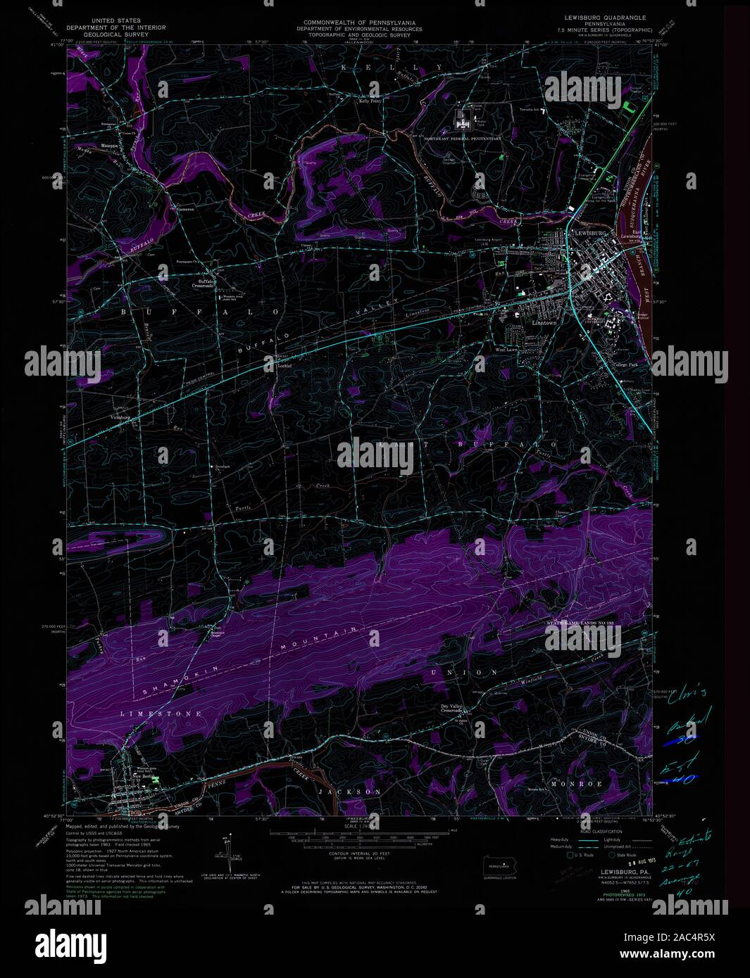Lewisburg pennsylvania map hires stock photography and images Alamy
