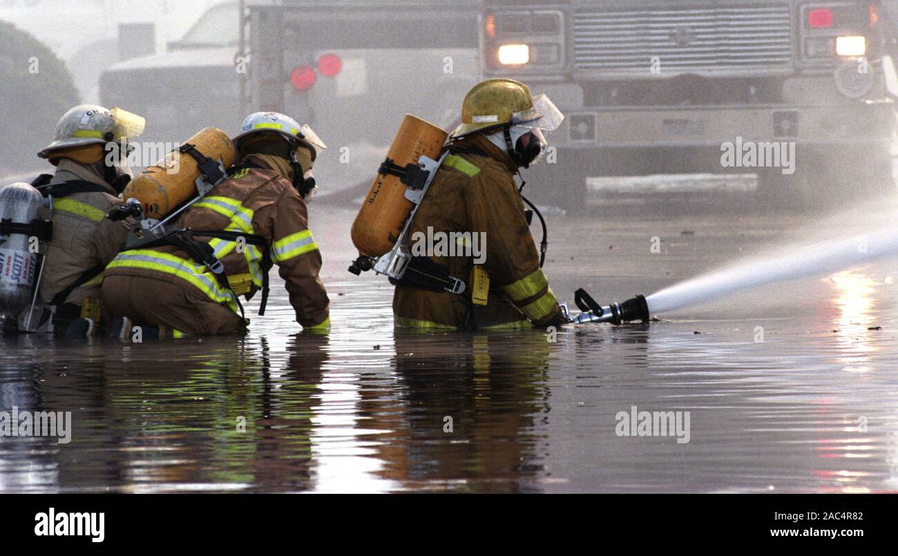 Firemen at Workd! Stock Photo