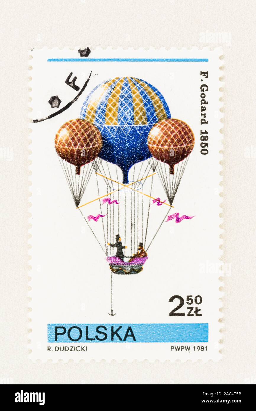 SEATTLE WASHINGTON - October 9, 2019: Polish postage stamp