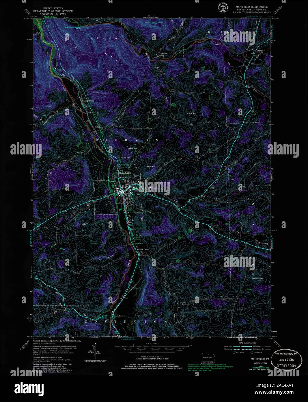 Mansfield pennsylvania map hires stock photography and images Alamy