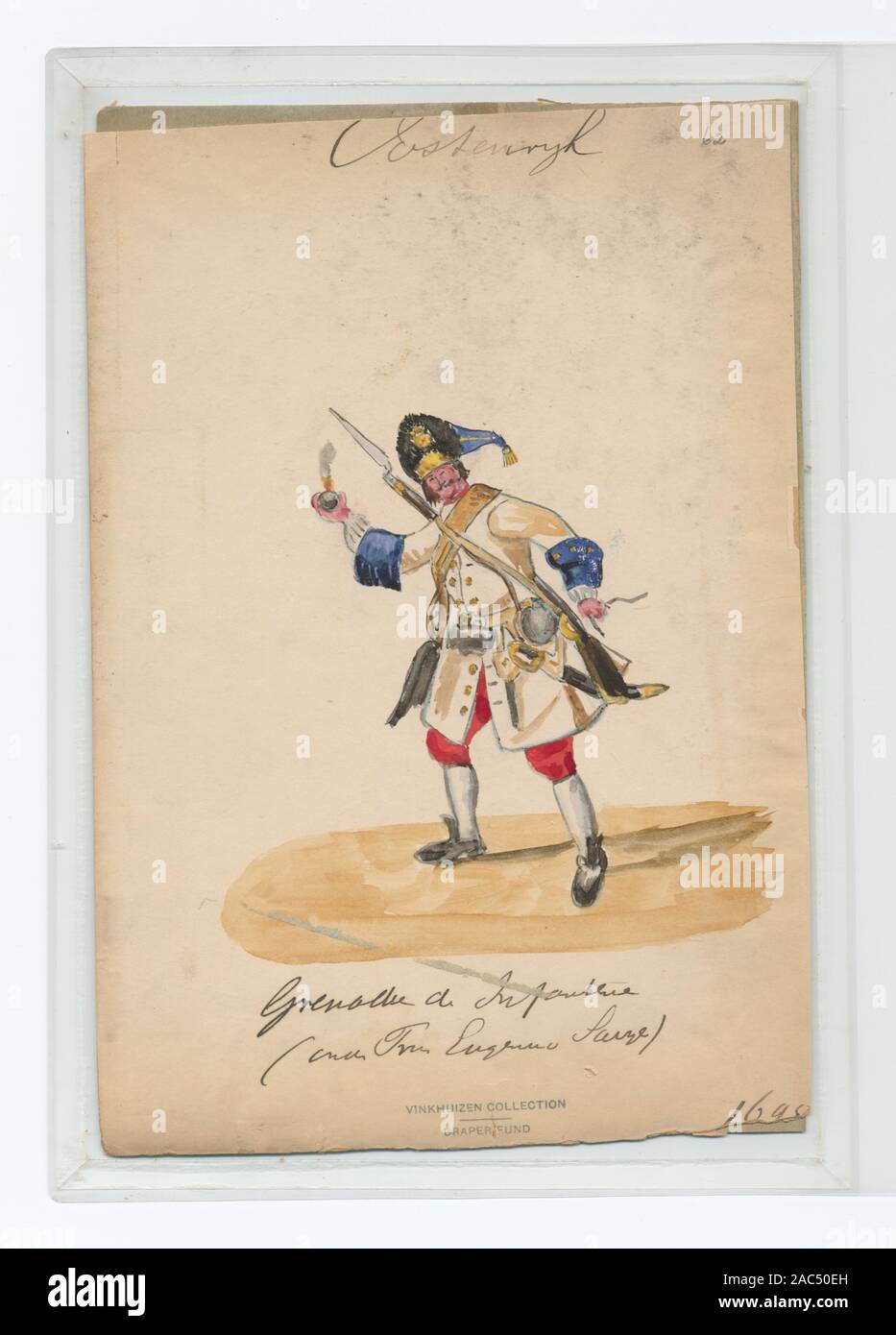 Grenadier de Infanterie (vom Prinz Eugen von Savoyen ) 1698 Draper Fund; Grenadier de Infanterie (vom Prinz Eugen von Savoyen ). 1698 Stock Photo