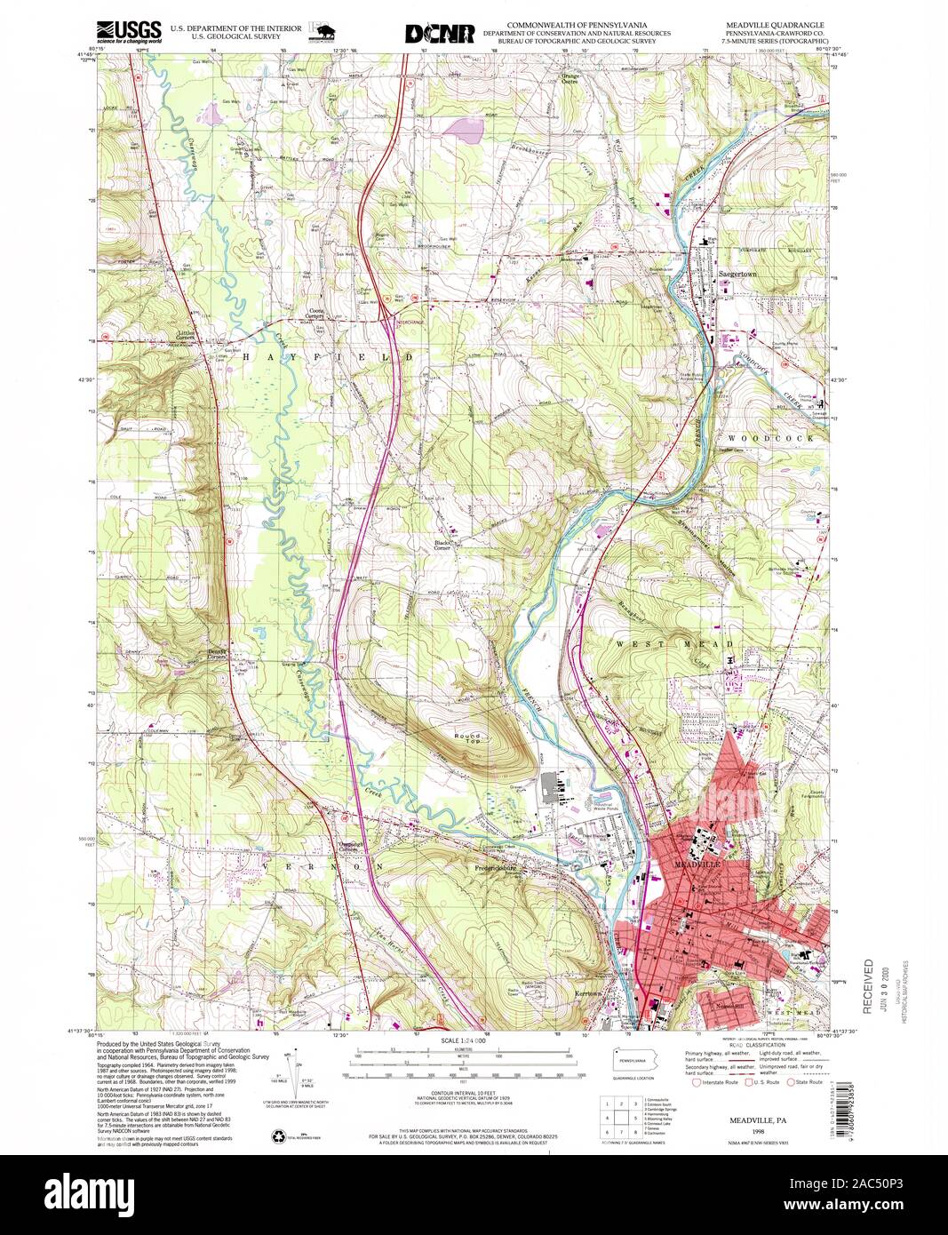 Map of meadville hires stock photography and images Alamy