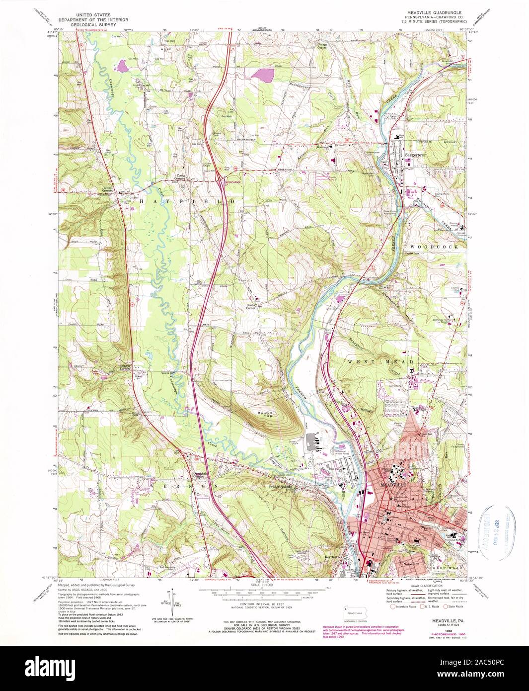 Map of meadville hi-res stock photography and images - Alamy