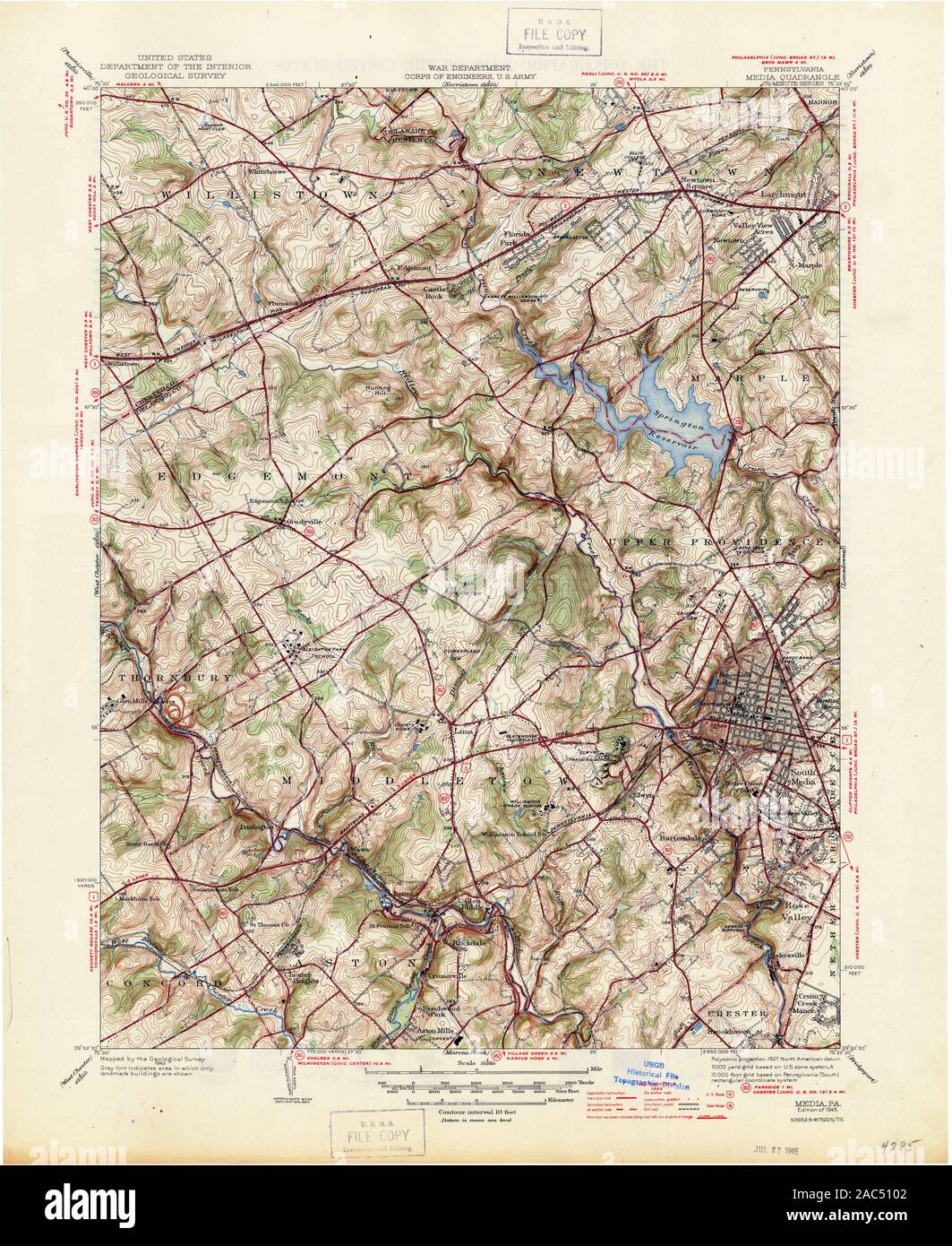 Map of media pennsylvania hires stock photography and images Alamy