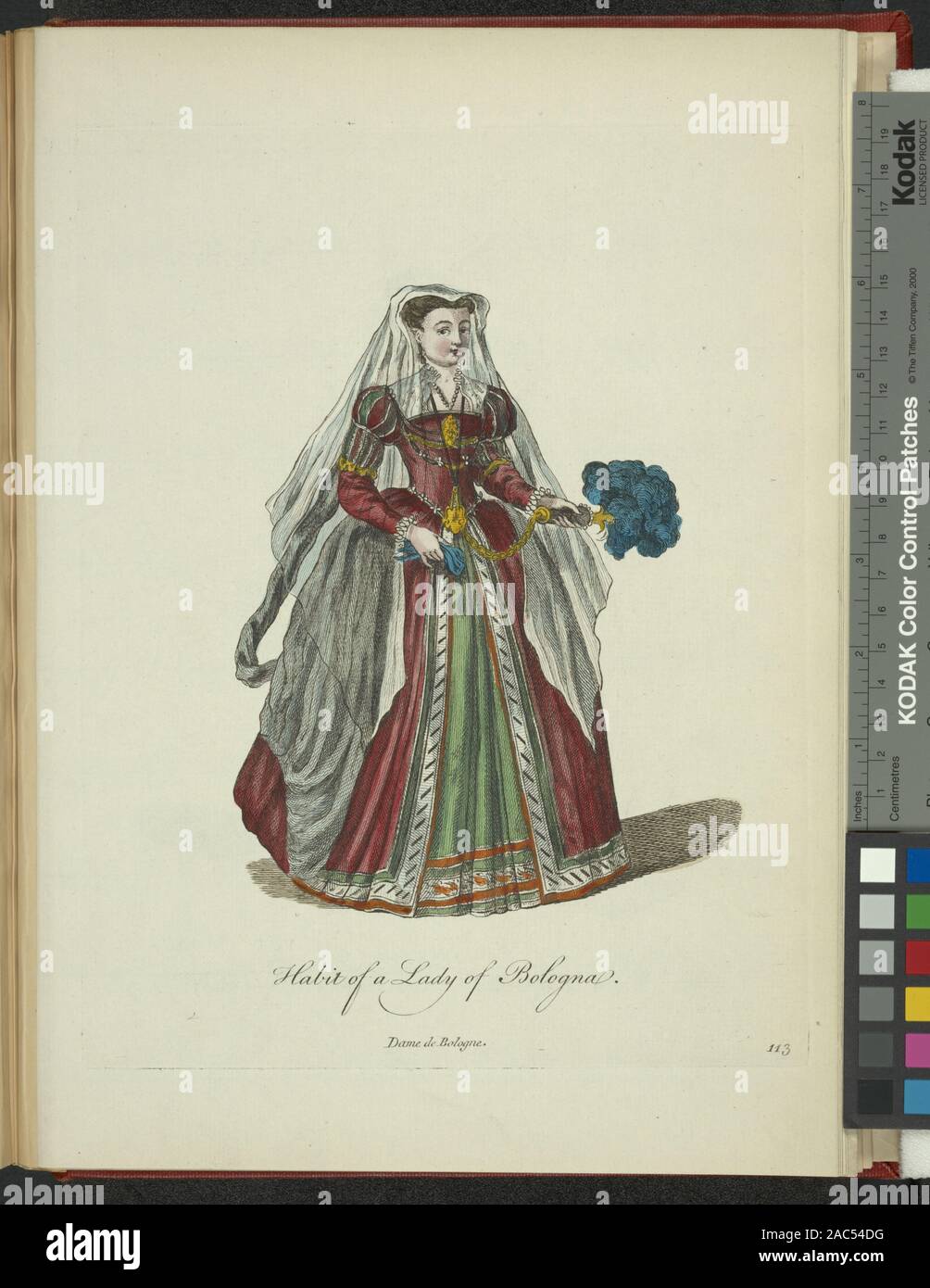Habit of a lady of Bologna Dame de Bolonge Originally published in 1577