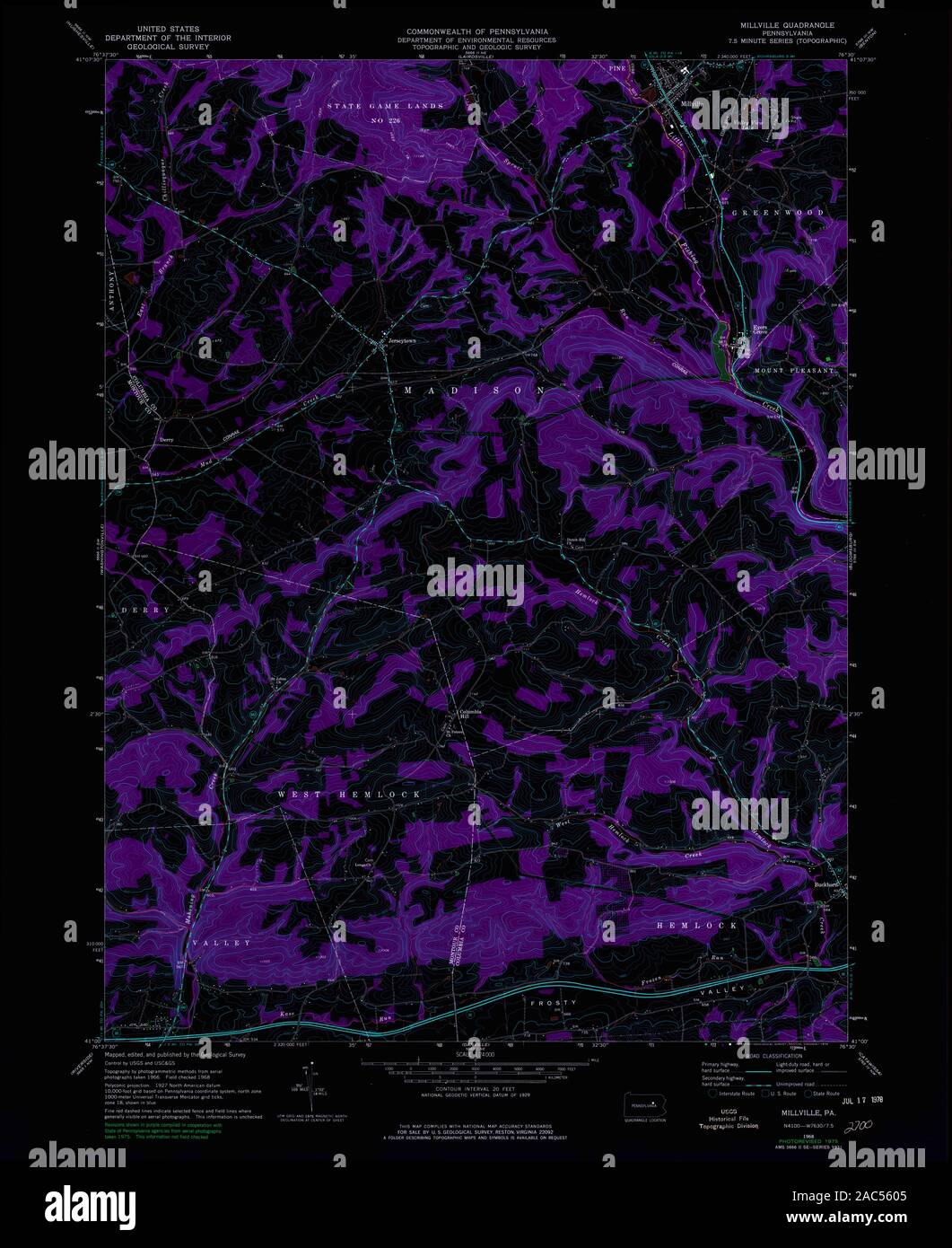 Millville pennsylvania map hires stock photography and images Alamy