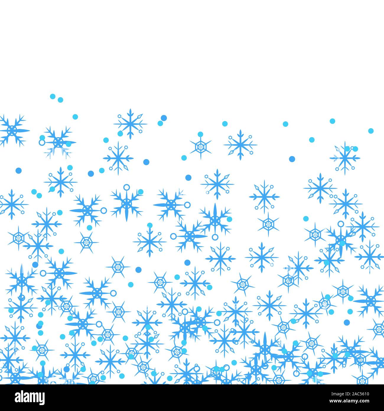 winter card border of snow flakes falling vector background