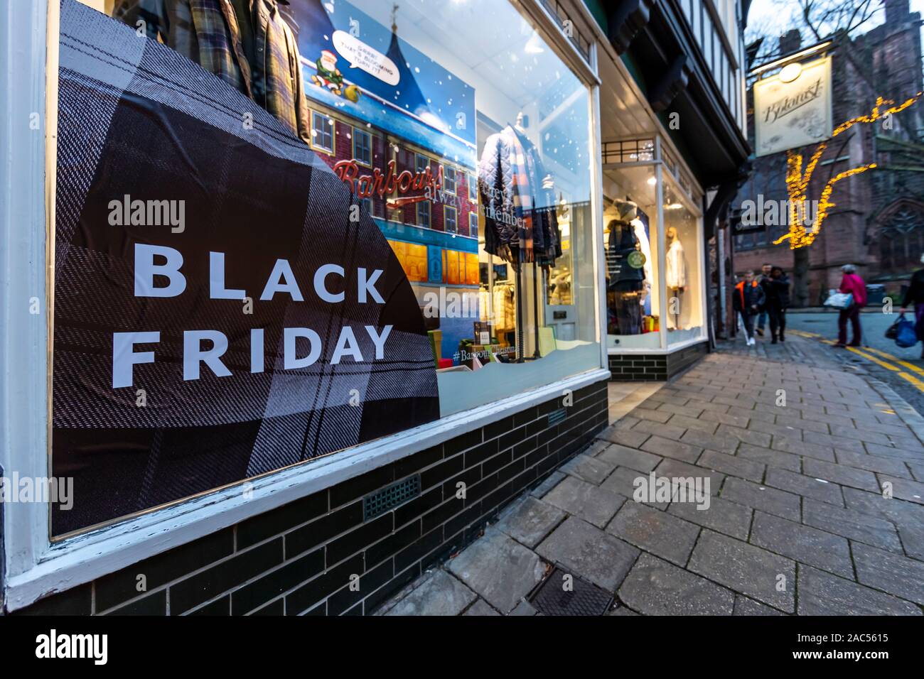 Barbour Partner Store, Black Friday shopping, Chester. UK Stock Photo -  Alamy