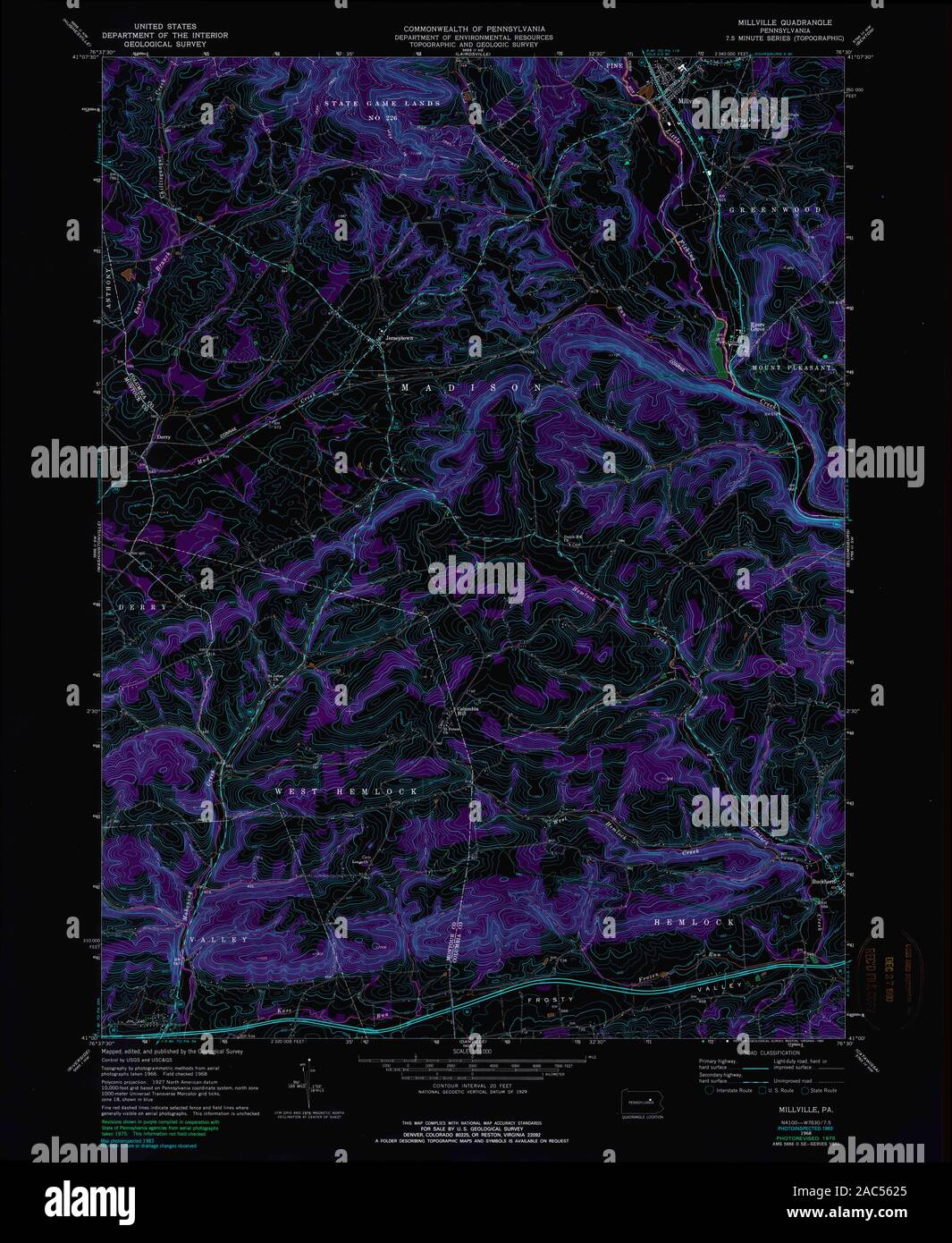 Map of millville pennsylvania hires stock photography and images Alamy