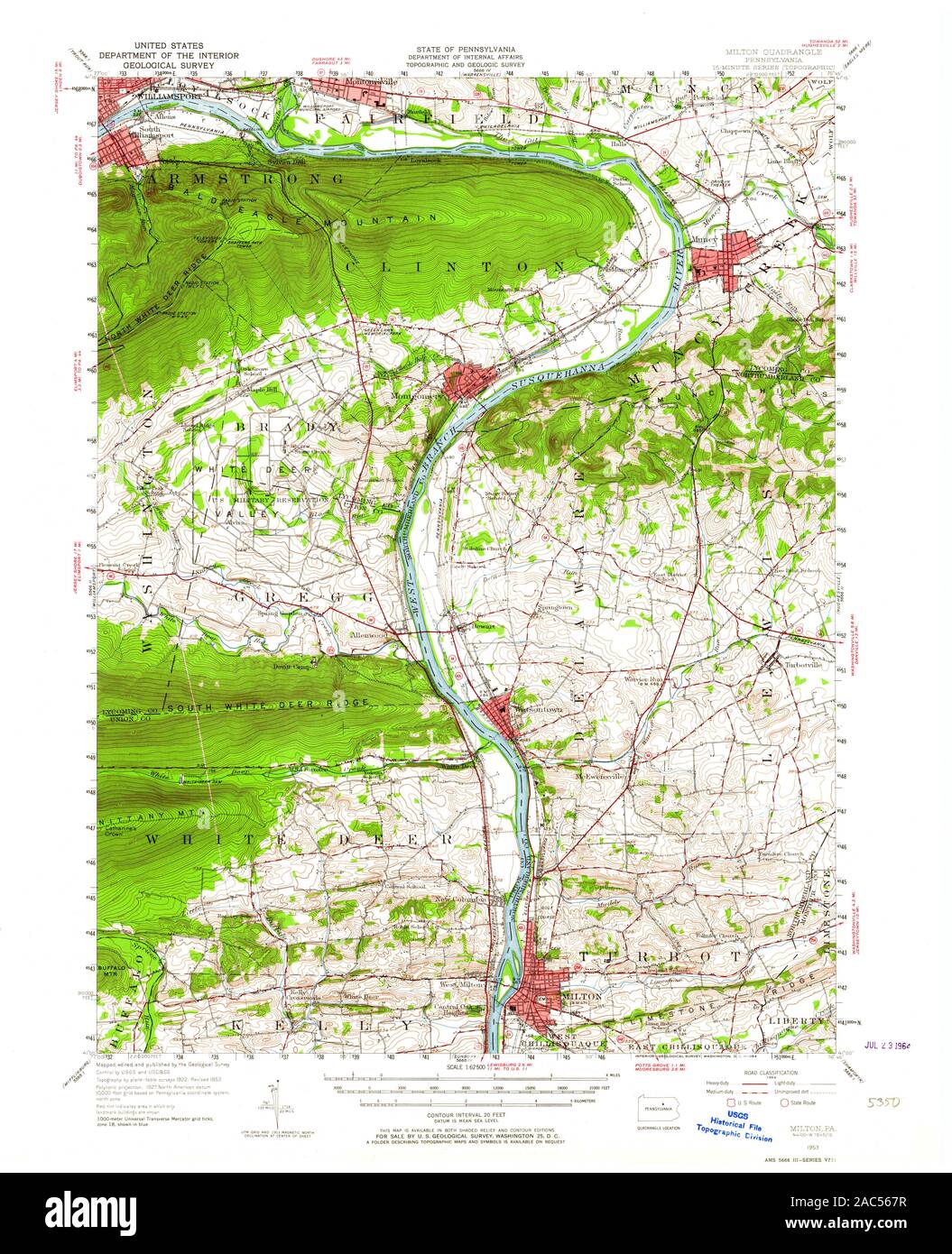 Milton pennsylvania map hires stock photography and images Alamy