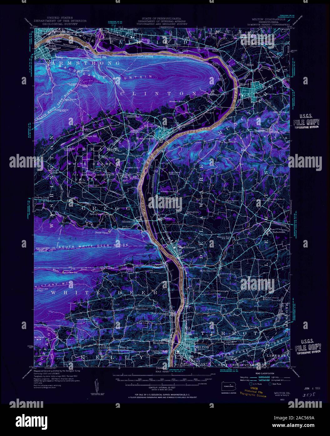 Milton pennsylvania map hires stock photography and images Alamy