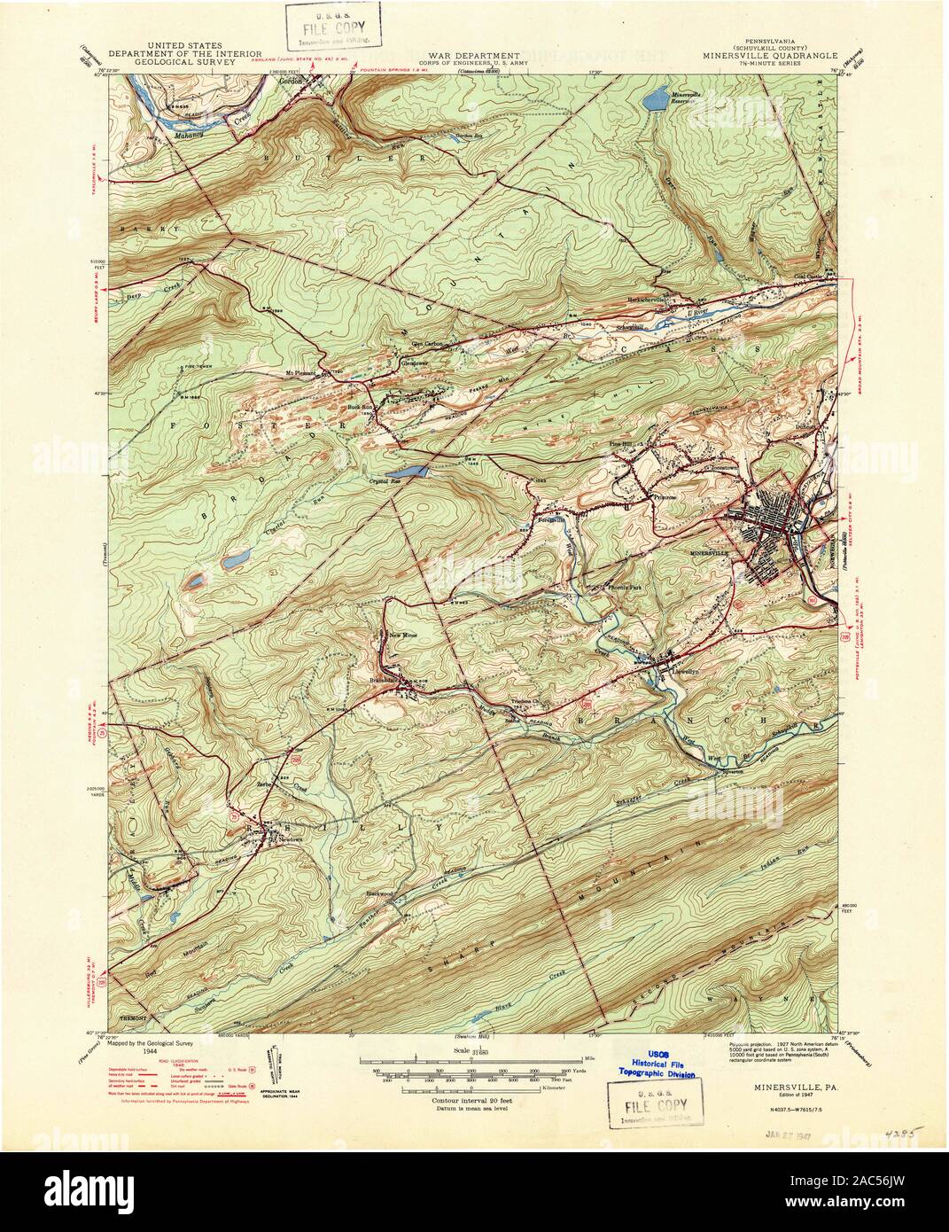 Map of minersville hires stock photography and images Alamy