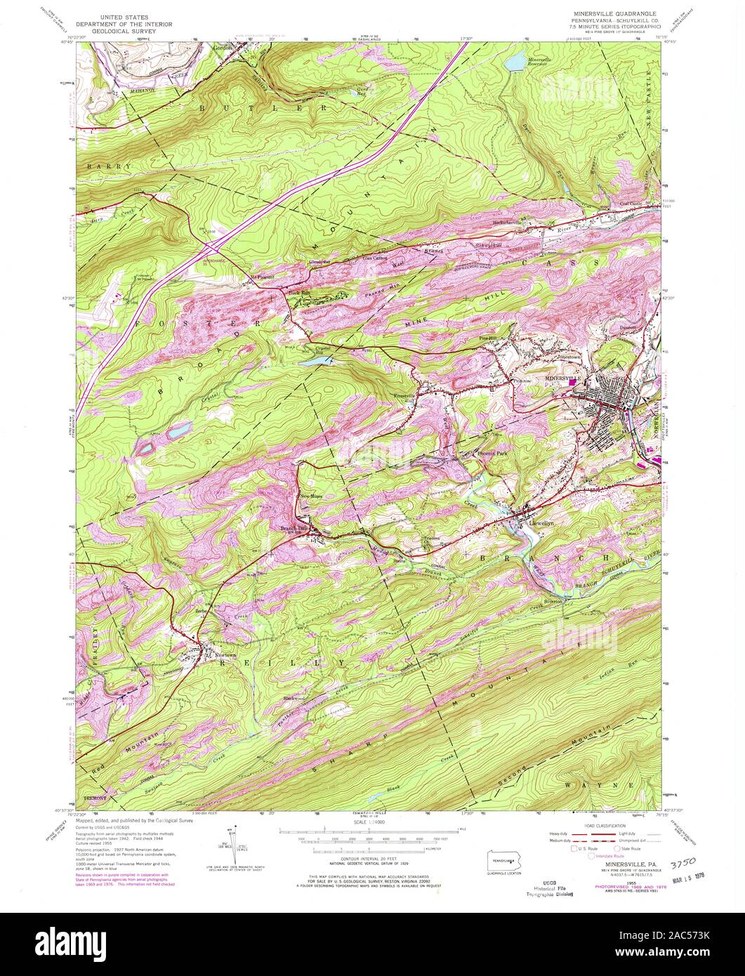 Map of minersville Cut Out Stock Images & Pictures Alamy