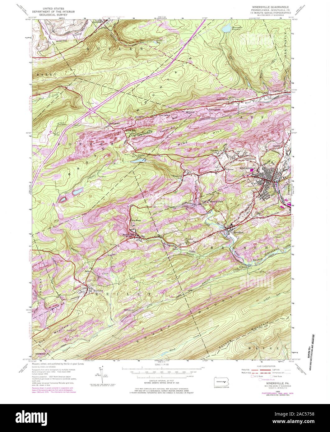 Map of minersville hires stock photography and images Alamy