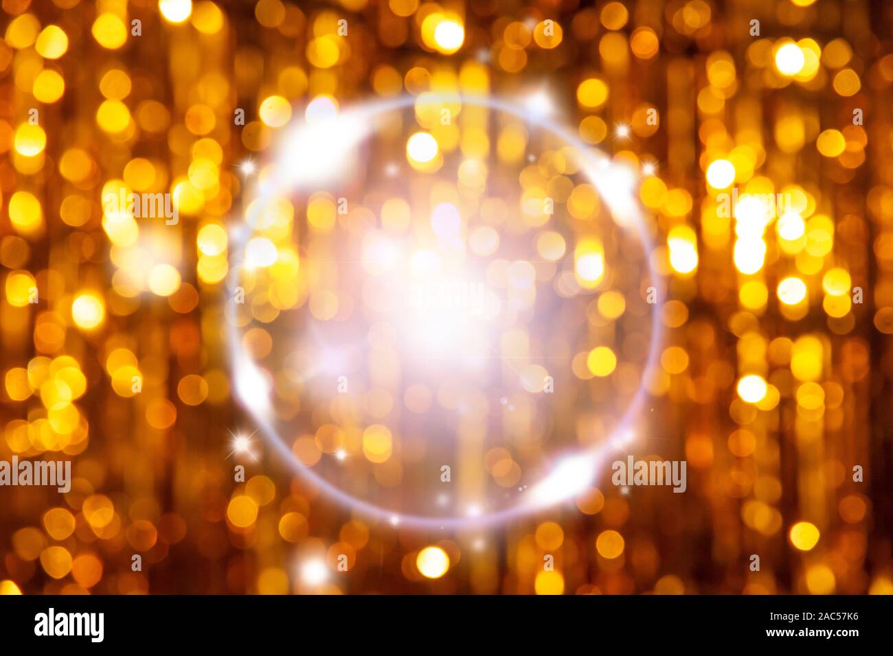 Golden background bokeh with round shape glittering Stock Photo - Alamy