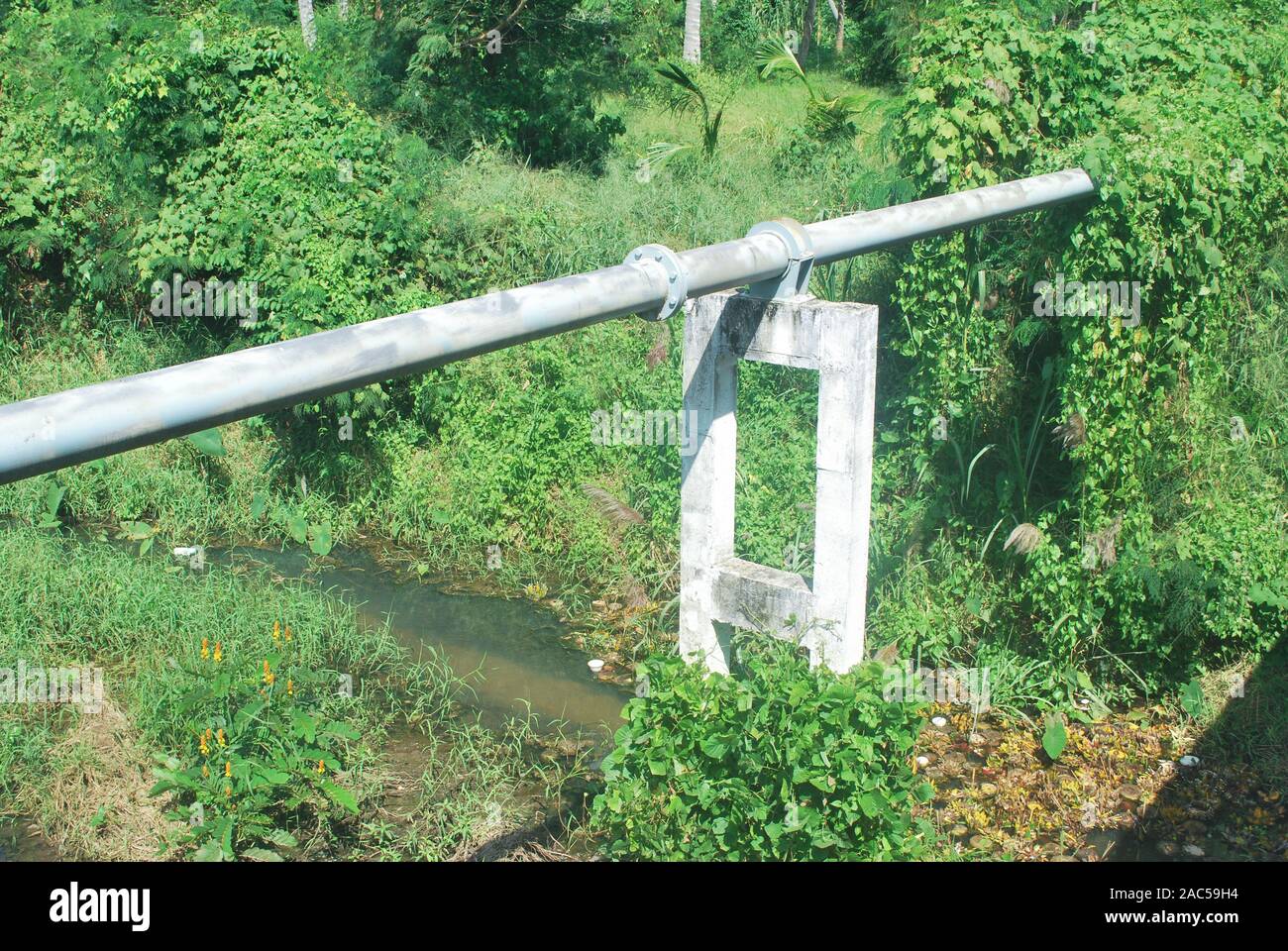 Provincial waterworks steel pipes of Thailand Stock Photo Alamy
