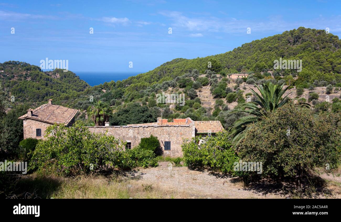 The mountain village Estellences at west of Mallorca, Balearic islands, Spain Stock Photo