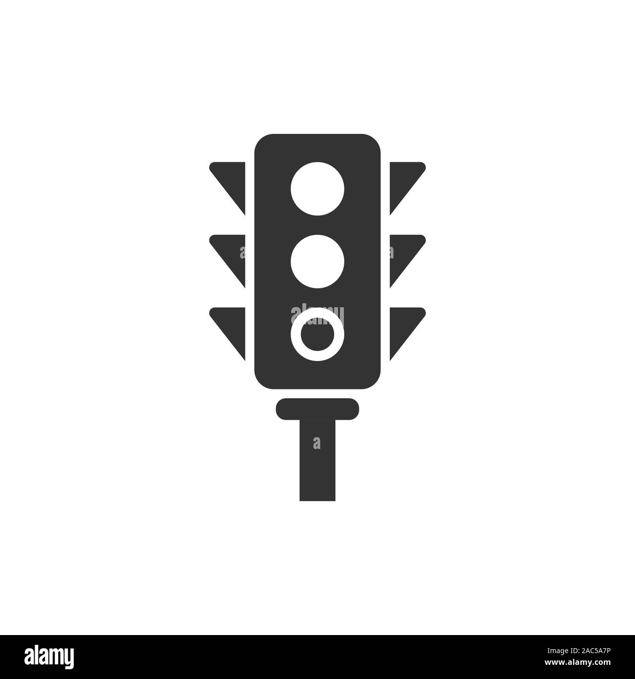 Semaphore icon in flat style. Traffic light vector illustration on ...