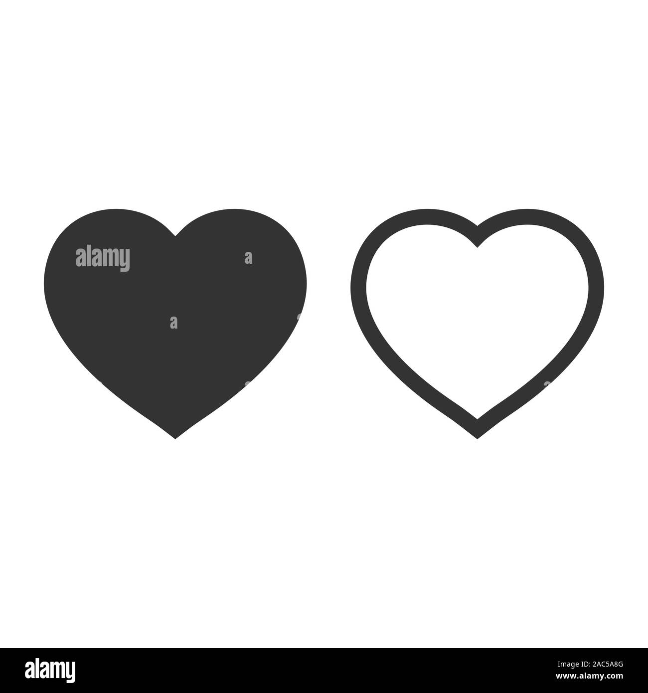 Heart icon in flat style. Love vector illustration on white isolated ...