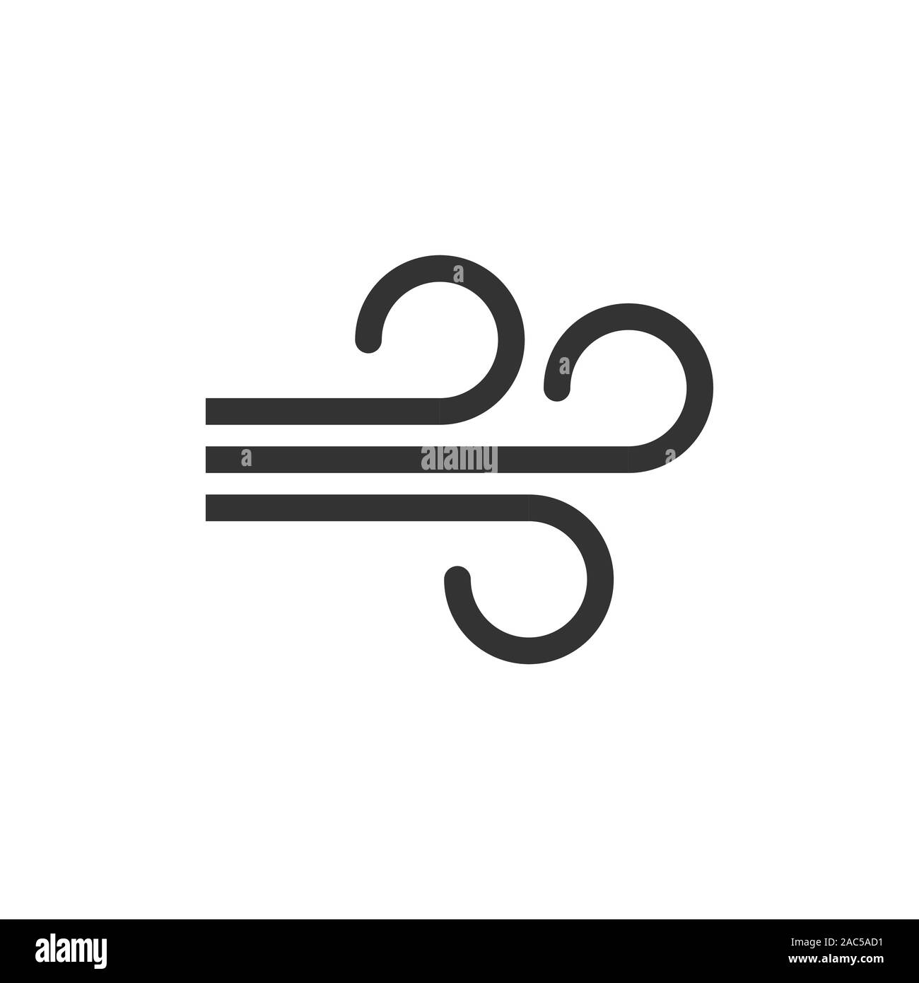Wind icon in flat style. Air vector illustration on white isolated ...