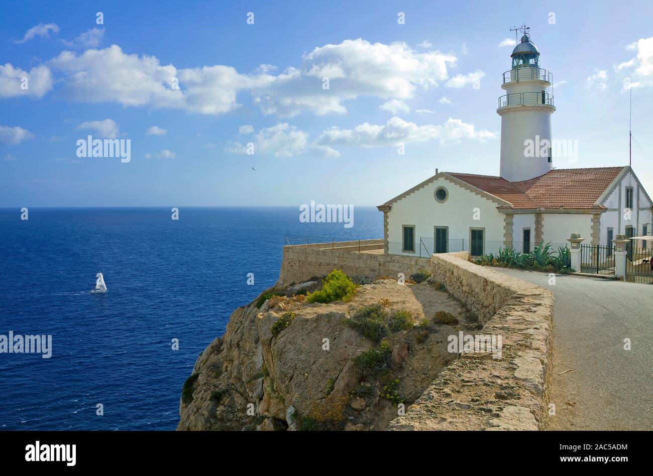 Lighthouse At Cala Ratjada Mallorca Balearic Islands Spain Stock lighthouse-at-cala-ratjada-mallorca-balearic-islands-spain-stock