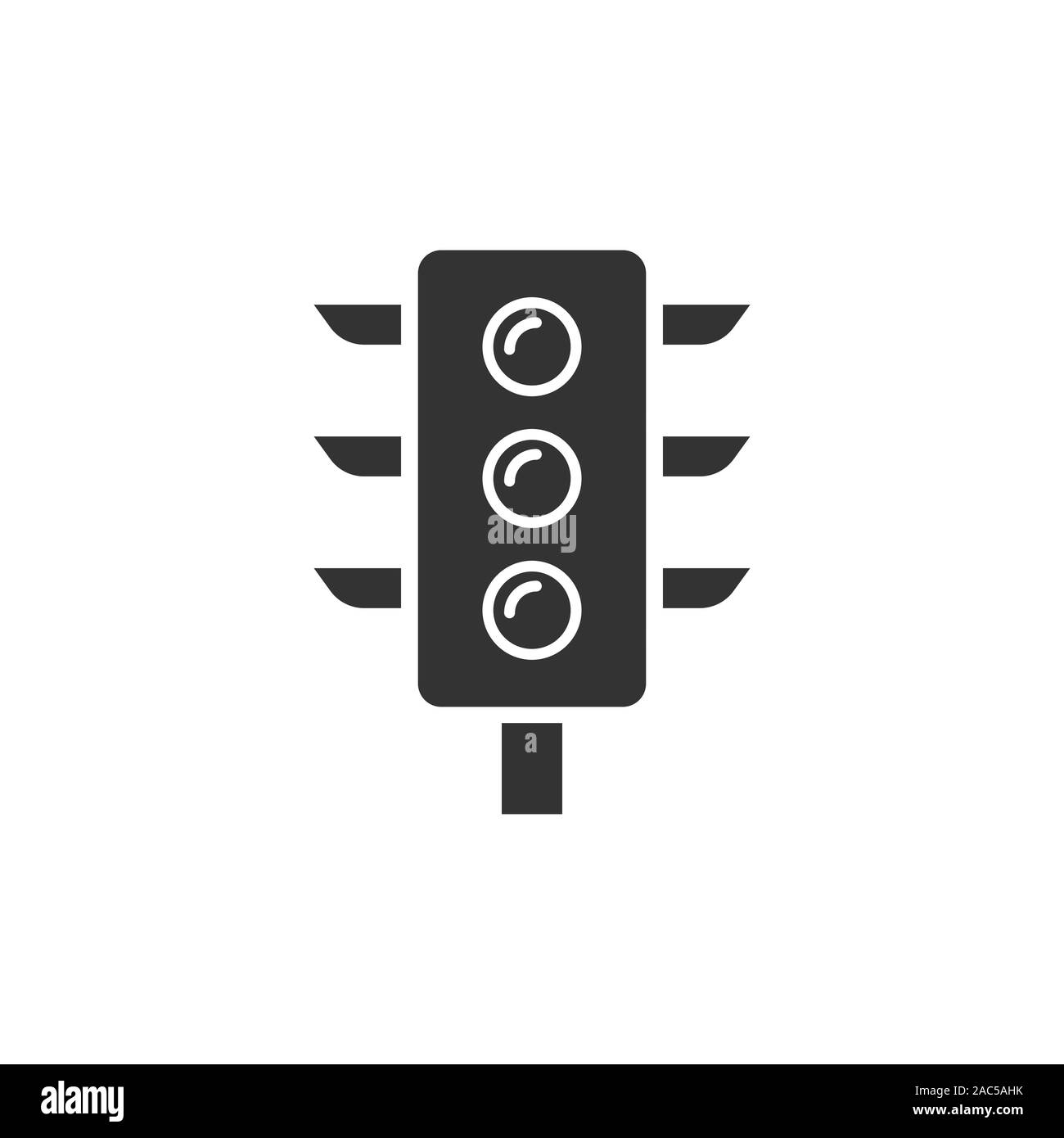 Semaphore icon in flat style. Traffic light vector illustration on ...