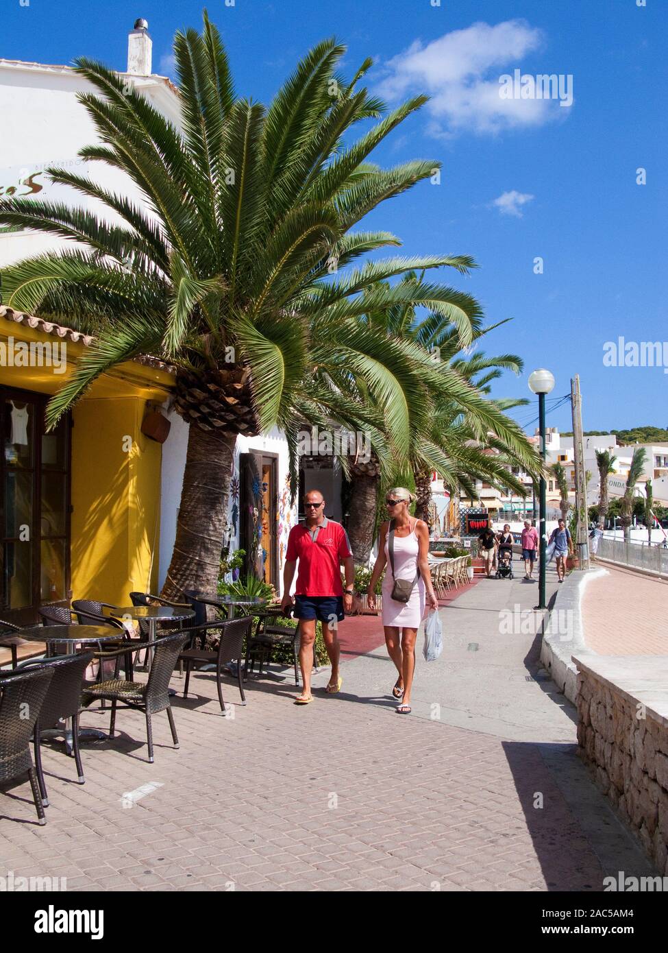 Harbour promenade of Cala Ratjada, Mallorca, Balearic islands, Spain Stock Photo