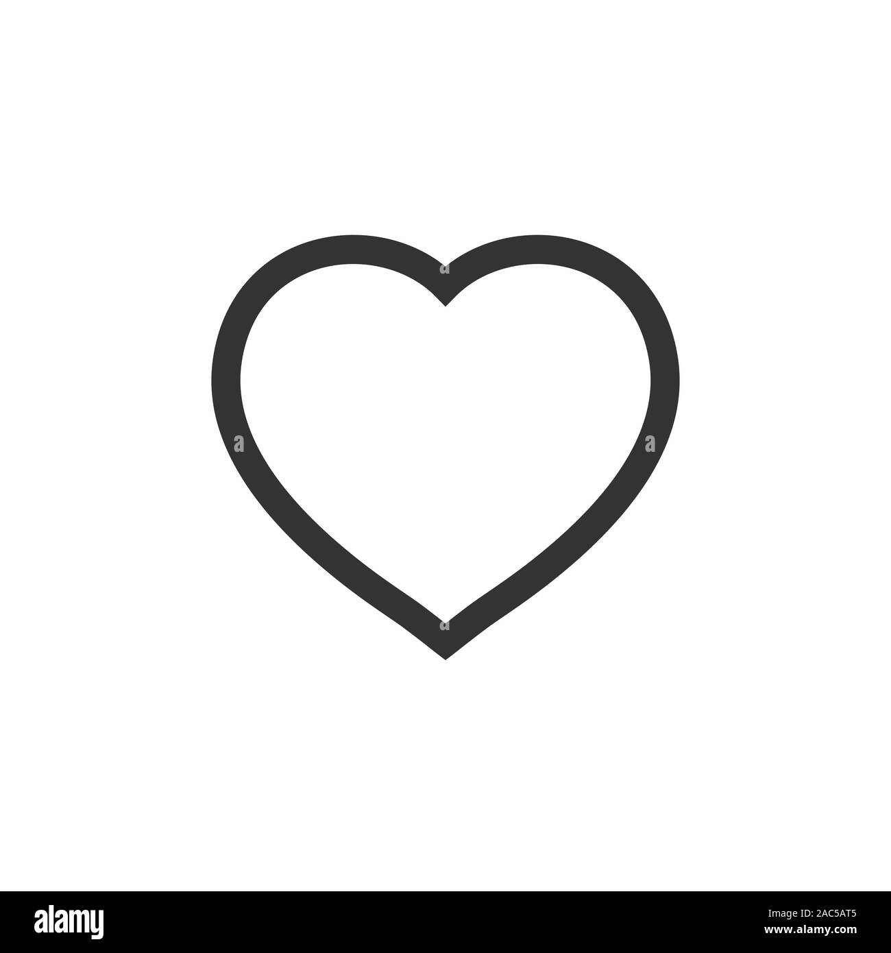 Heart icon in flat style. Love vector illustration on white isolated ...