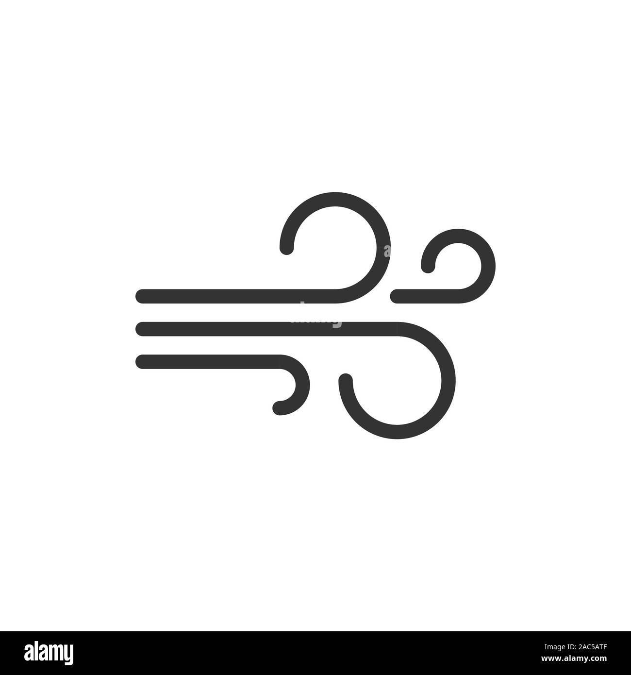 Wind icon in flat style. Air vector illustration on white isolated ...
