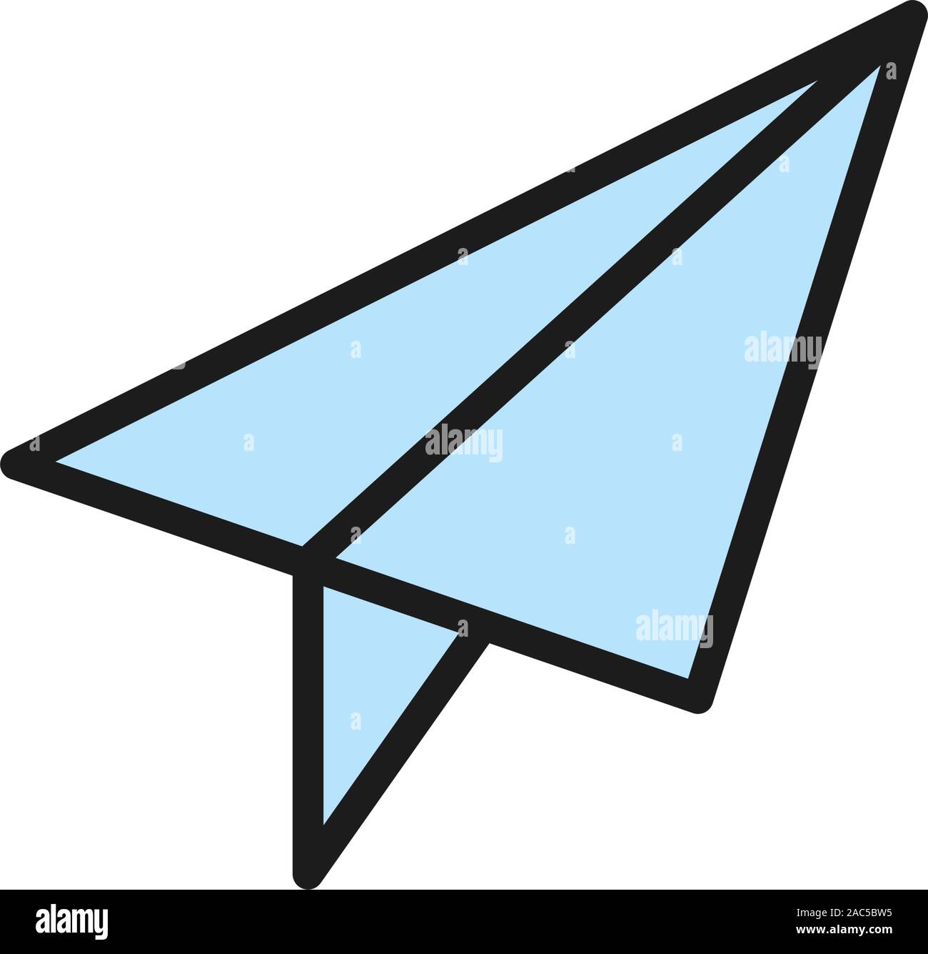 Paper plane, post, communication flat color icon. Stock Vector