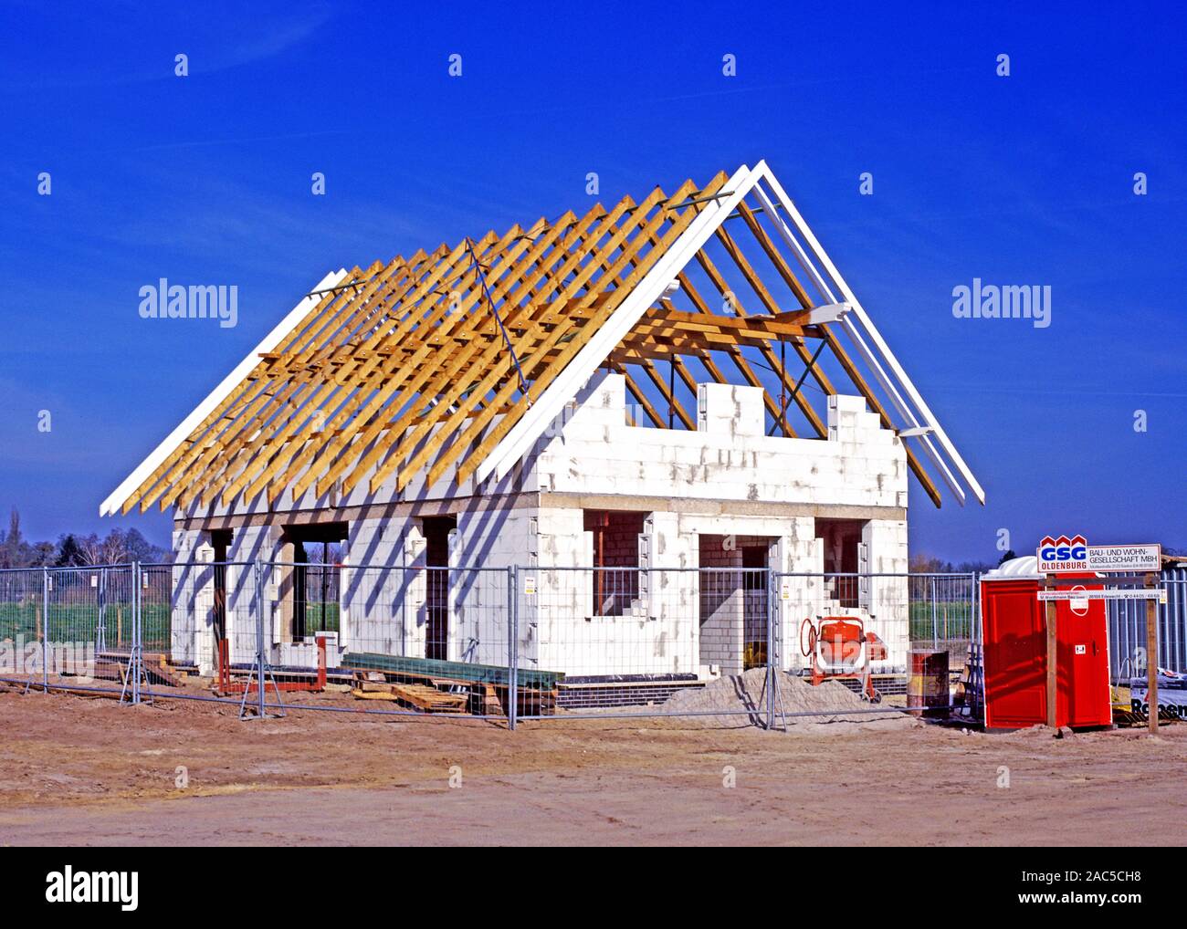 Einfamilienhaus - Rohbau Stock Photo