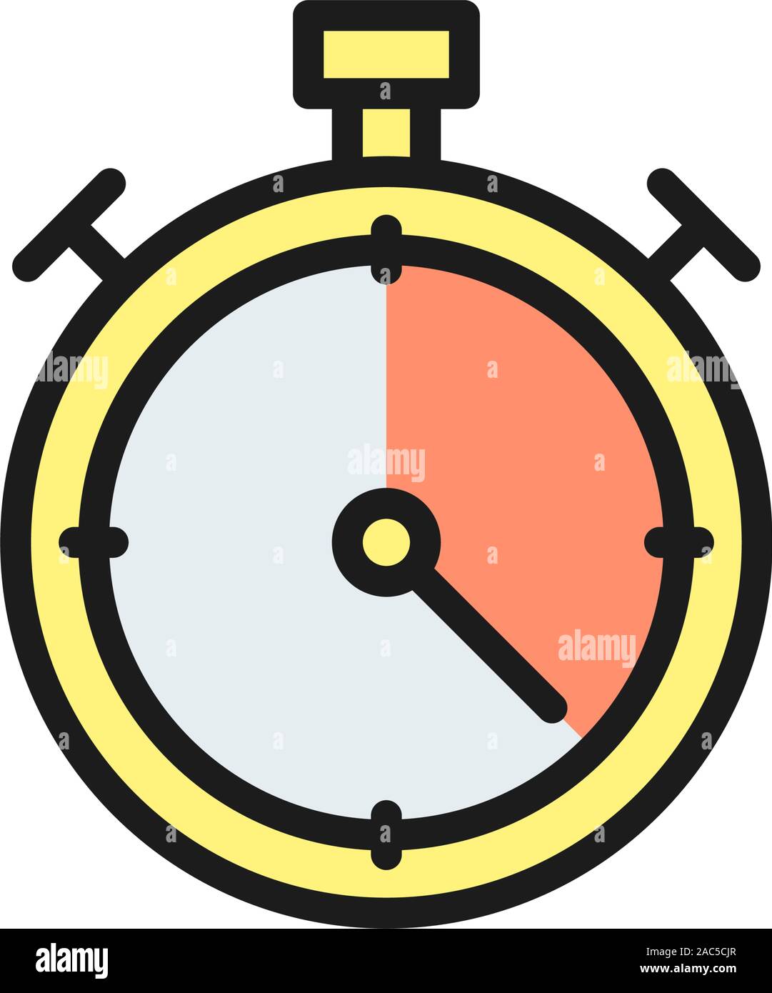 Vector stopwatch flat color icon. Isolated on white background Stock Vector